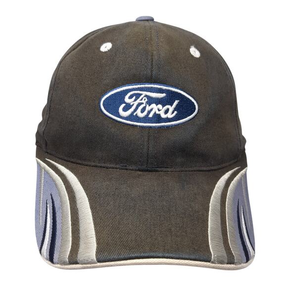 Ford Strapback Hat Black One Size Adjustable Embroidered Vent Holes - Picture 1 of 9